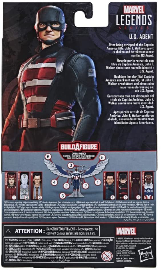 Marvel Legends Series Avengers 6-Inch Action Figure Toy U.S. Agent and 2 Accessories, for Kids Ages 4 and Up