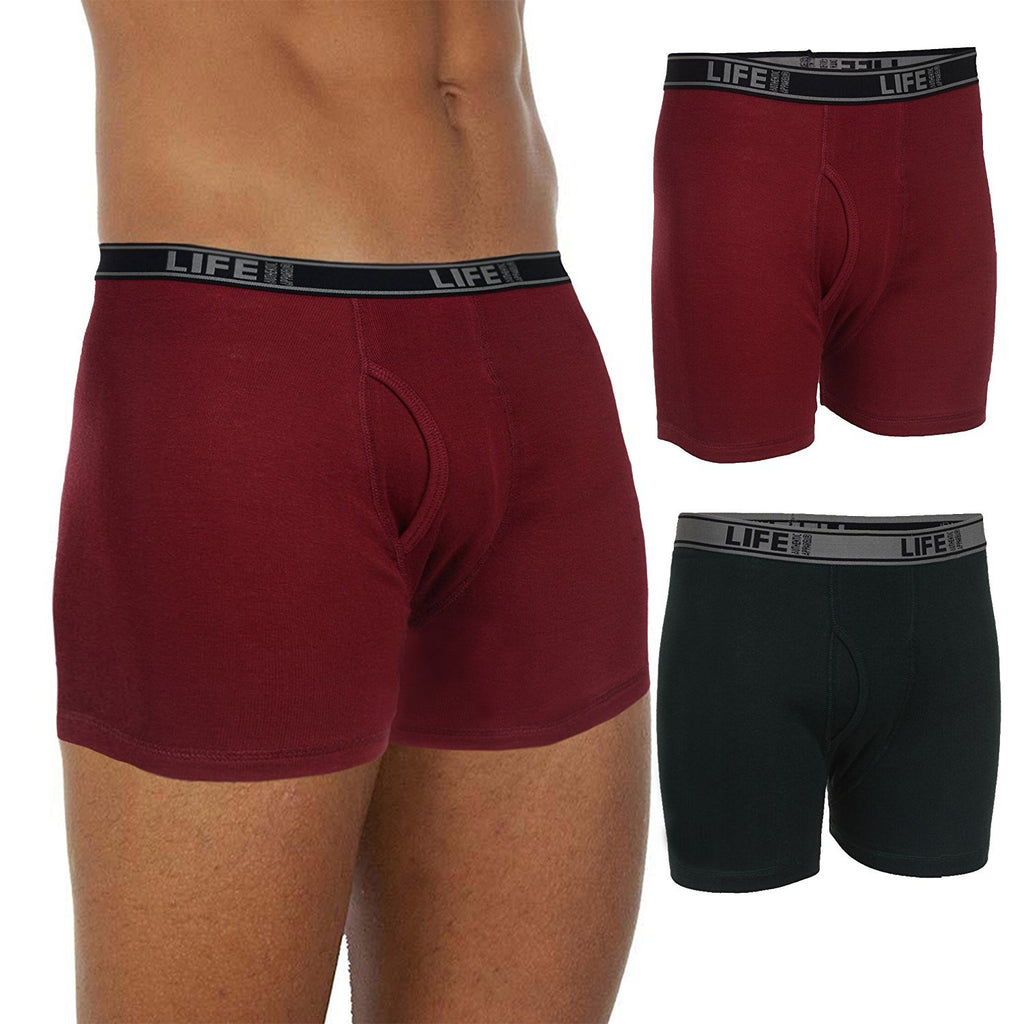 Life Men's 12 Pack Sexy Comfortable Breathable Soft Boxer Briefs 100% Cotton Underwear For Men