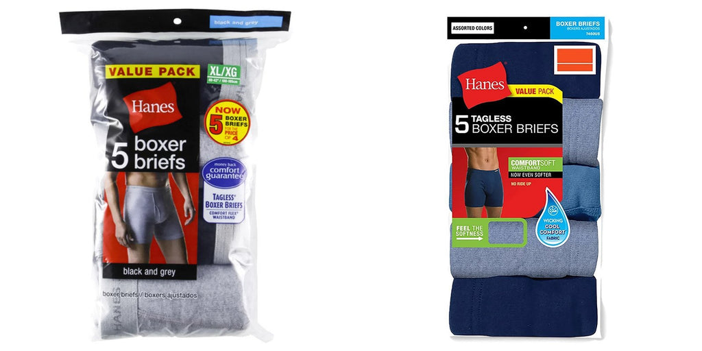 Hanes Men's Tagless Boxer Briefs 10-PACK Underwear S, M, L XL Colors May Vary