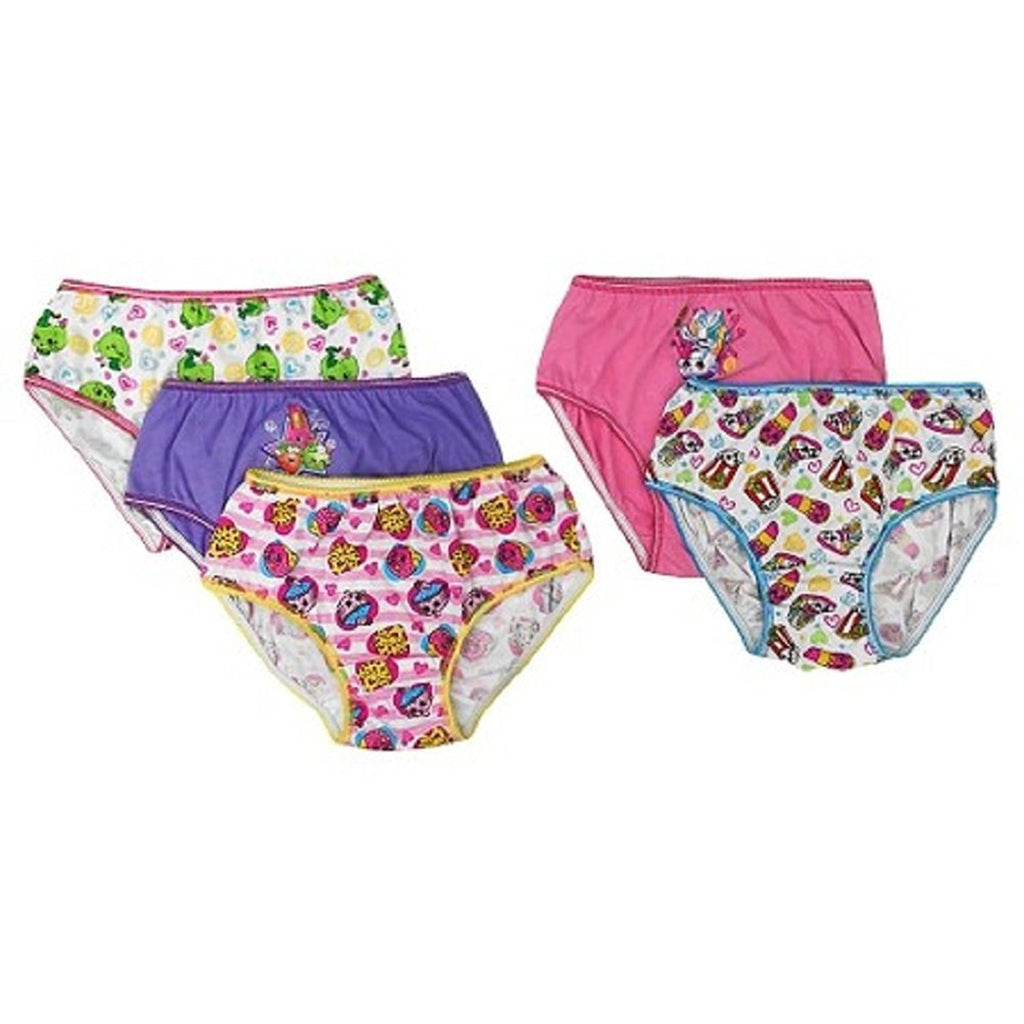 Shopkins Little Big Toddler Girls Briefs Underwear 5 Pairs of Panties Sizes 4-6-8 in Giftbox