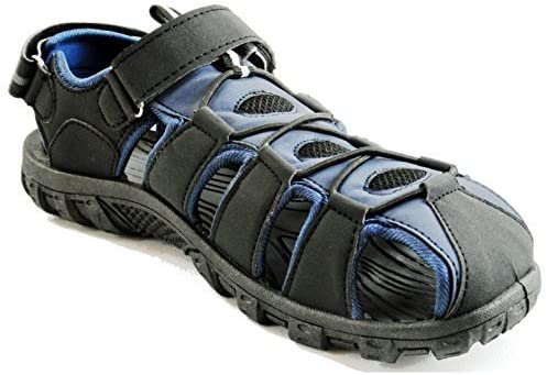 Easy USA Men's Waterproof Sport Sandals Black/Navy 7
