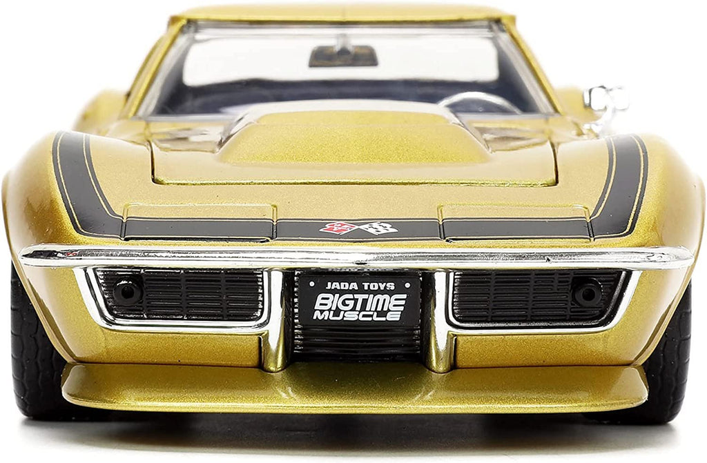 Jada Toys Big Time Muscle 1:24 1969 Chevy Corvette Stingray ZL-1 Die-cast Car Gold, Toys for Kids and Adults