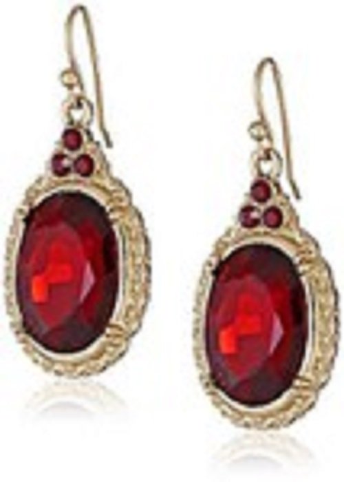 1928 Jewelry Crystal Oval Drop Earrings