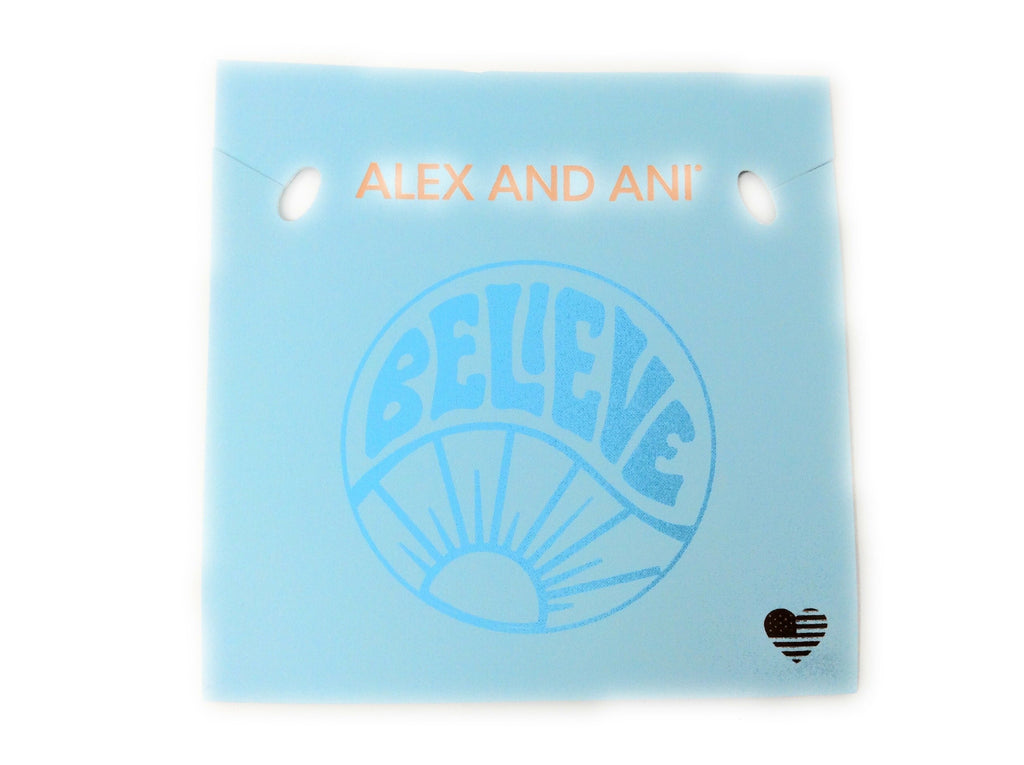 Alex and Ani Womens Words are Powerful, Believe EWB Bangle Bracelet, Shiny Silver, Expandable