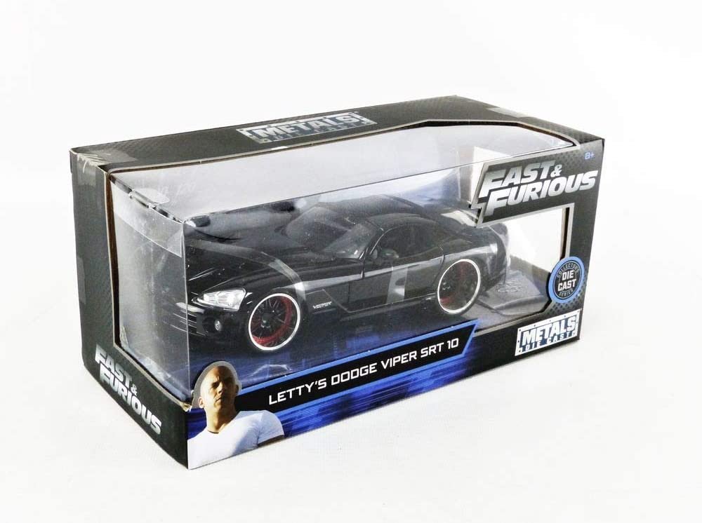 Jada Toys Fast & Furious Letty's Dodge Viper SRT 10 1/24 Scale Diecast Car Black