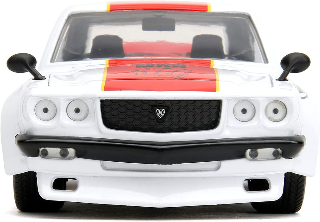 One Punch Man 1:24 1974 Mazda RX-3 Die-cast Car & 2.75" Saitama Figure, Toys for Kids and Adults