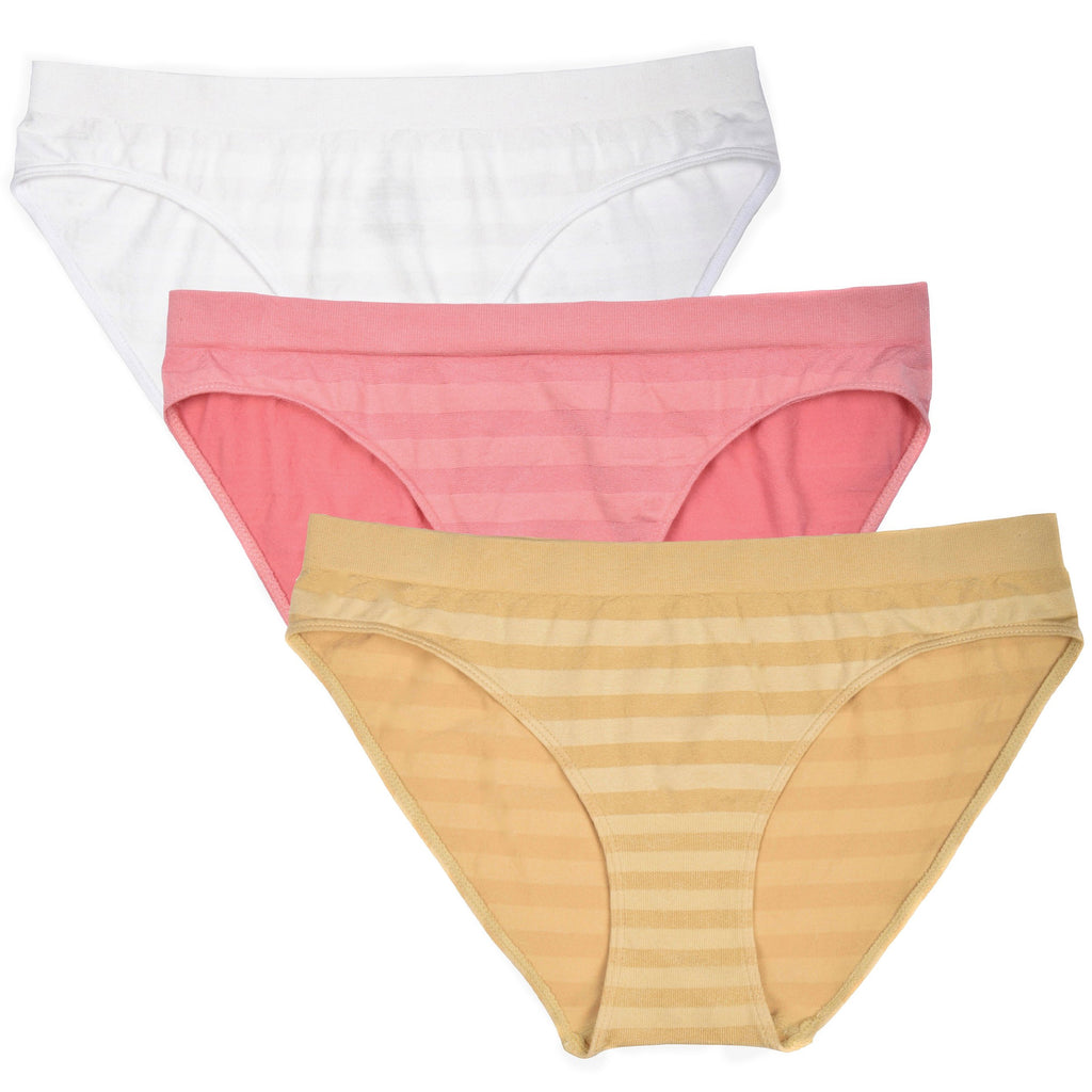 Donna Loren Women's Striped Bikini Panties, 3-Piece Set