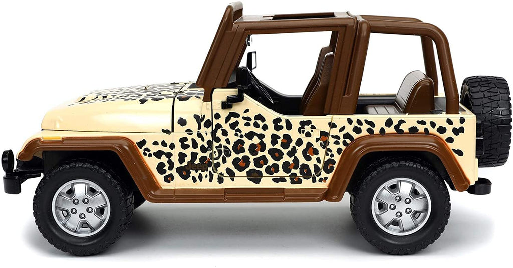 1992 Wrangler Tan and Brown with Graphics and Extra Wheels Just Trucks Series 1/24 Diecast Model Car by Jada 32426