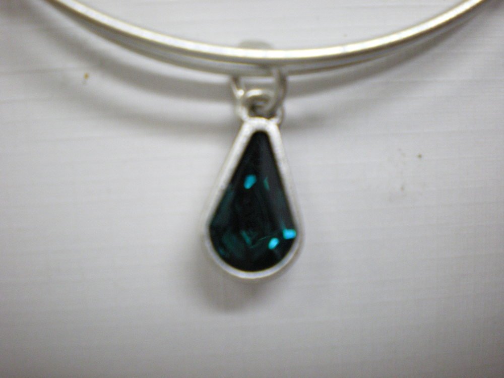 Alex and Ani Womens Swarovski Teardrop Color Code Bangle September/Rafaelian Gold/Sapphire