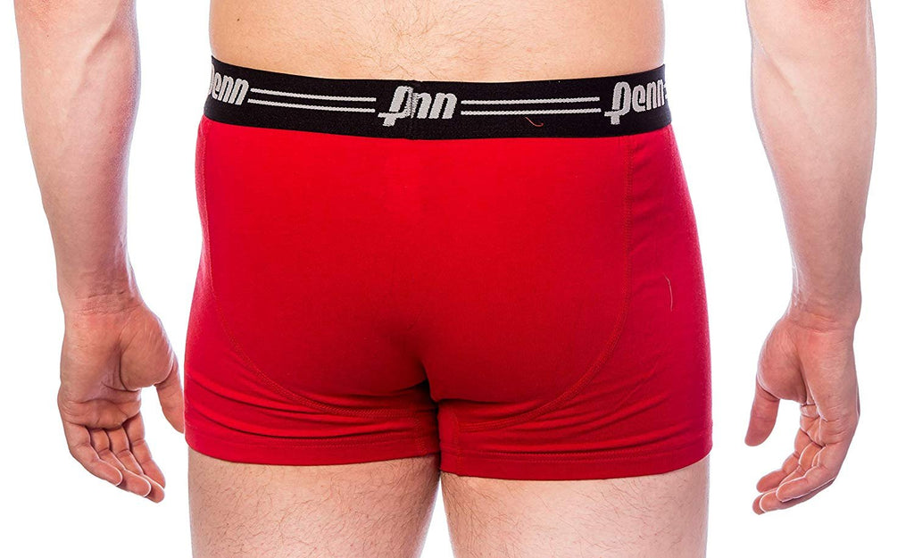 Penn Mens 3-Pack Athletic Boxer Briefs, Black-Red-Charcoal, 2XL