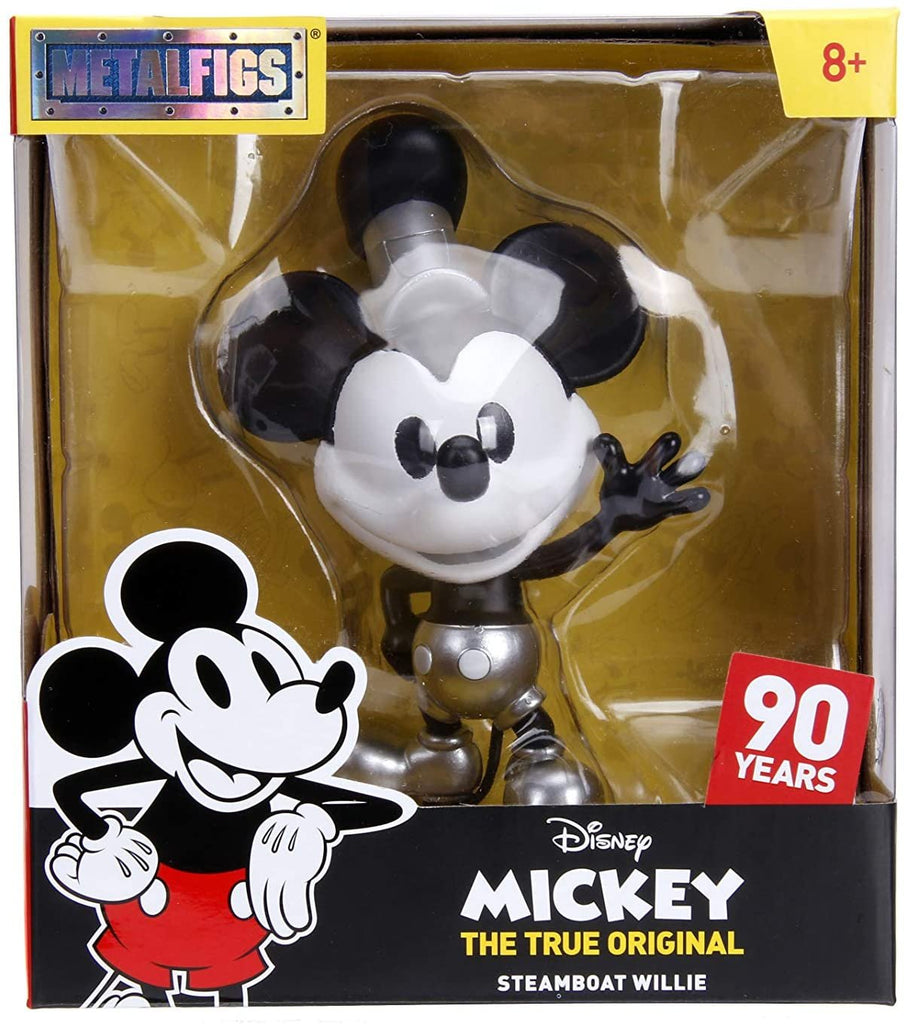 Metalfigs 30025 Jada Toys Disney The True Original Mickey Steamboat Willie Diecast Figure, 4", Silver