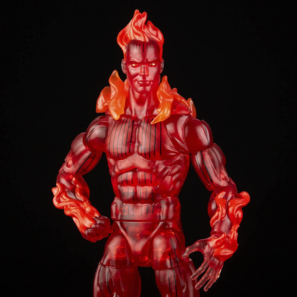 Hasbro Marvel Legends Series Retro Fantastic Four The Human Torch 6-inch Action Figure Toy, Includes 5 Accessories
