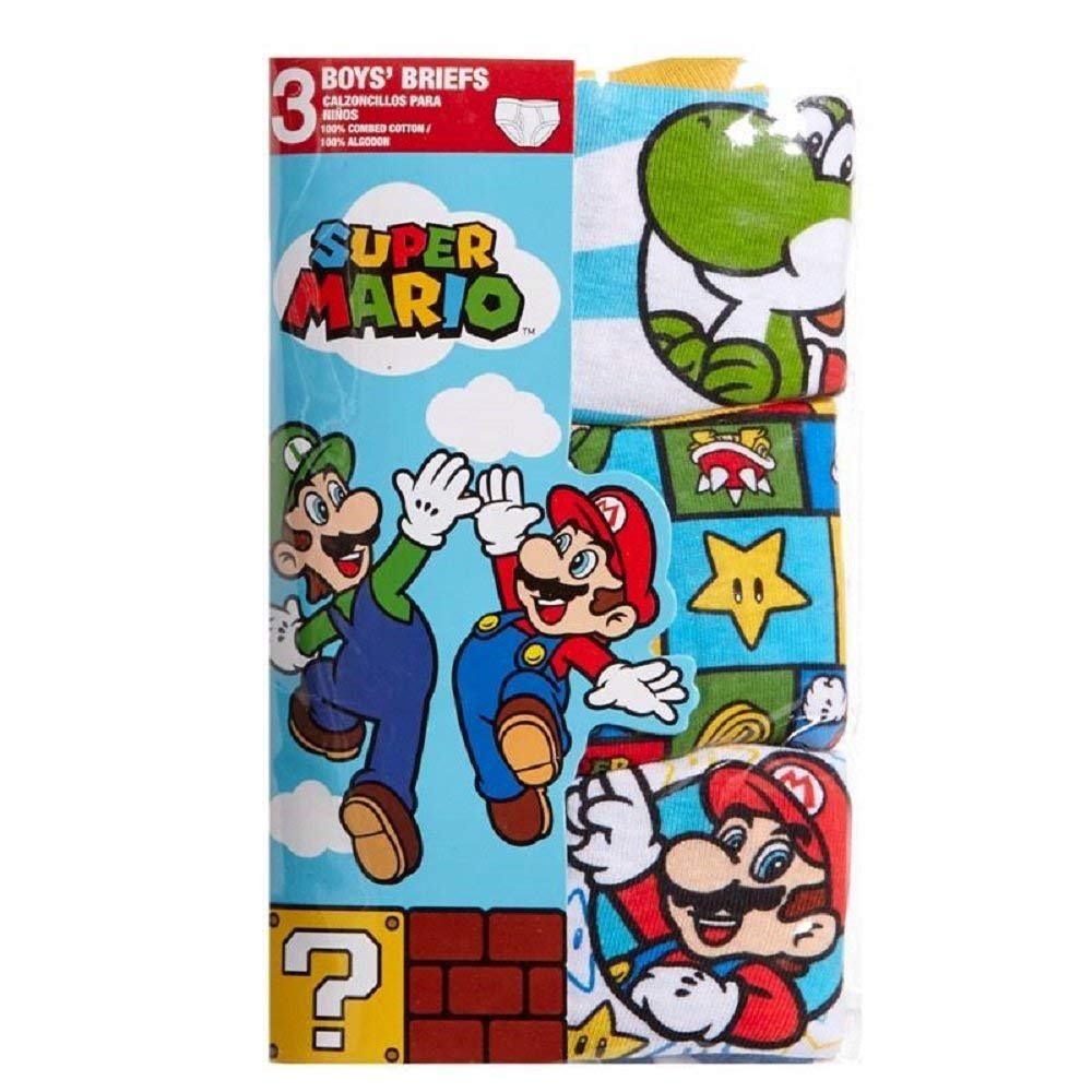 Handcraft Mario 3-Pack Boys Briefs Luigi Yoshi Size 4 6