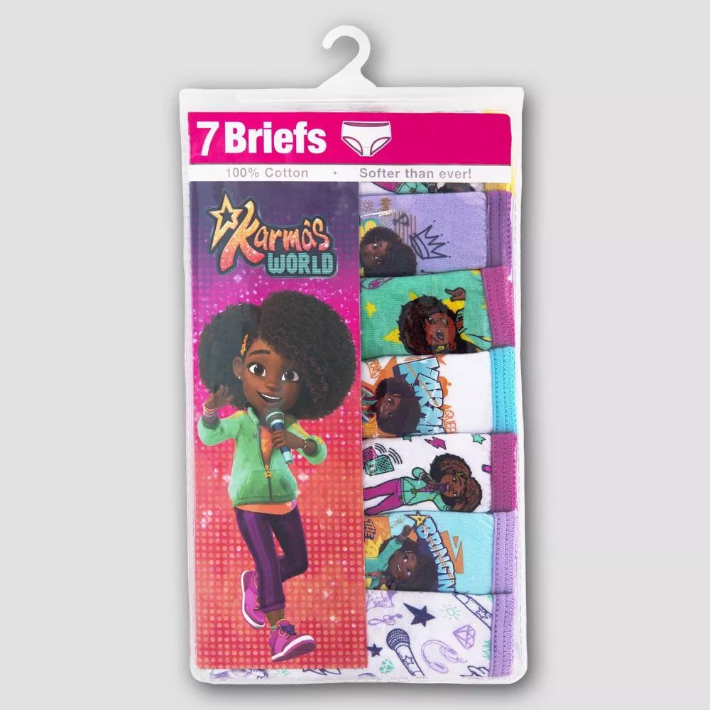 Karma's World Girls' 7pk Briefs Underwear Panties 100% Cotton