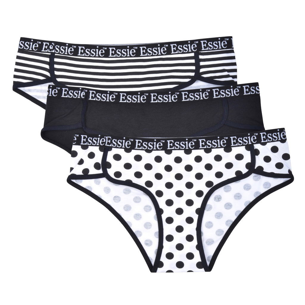 essie Women's Cheeky Racer Panties Cotton/Spandex Blend 3-Pack