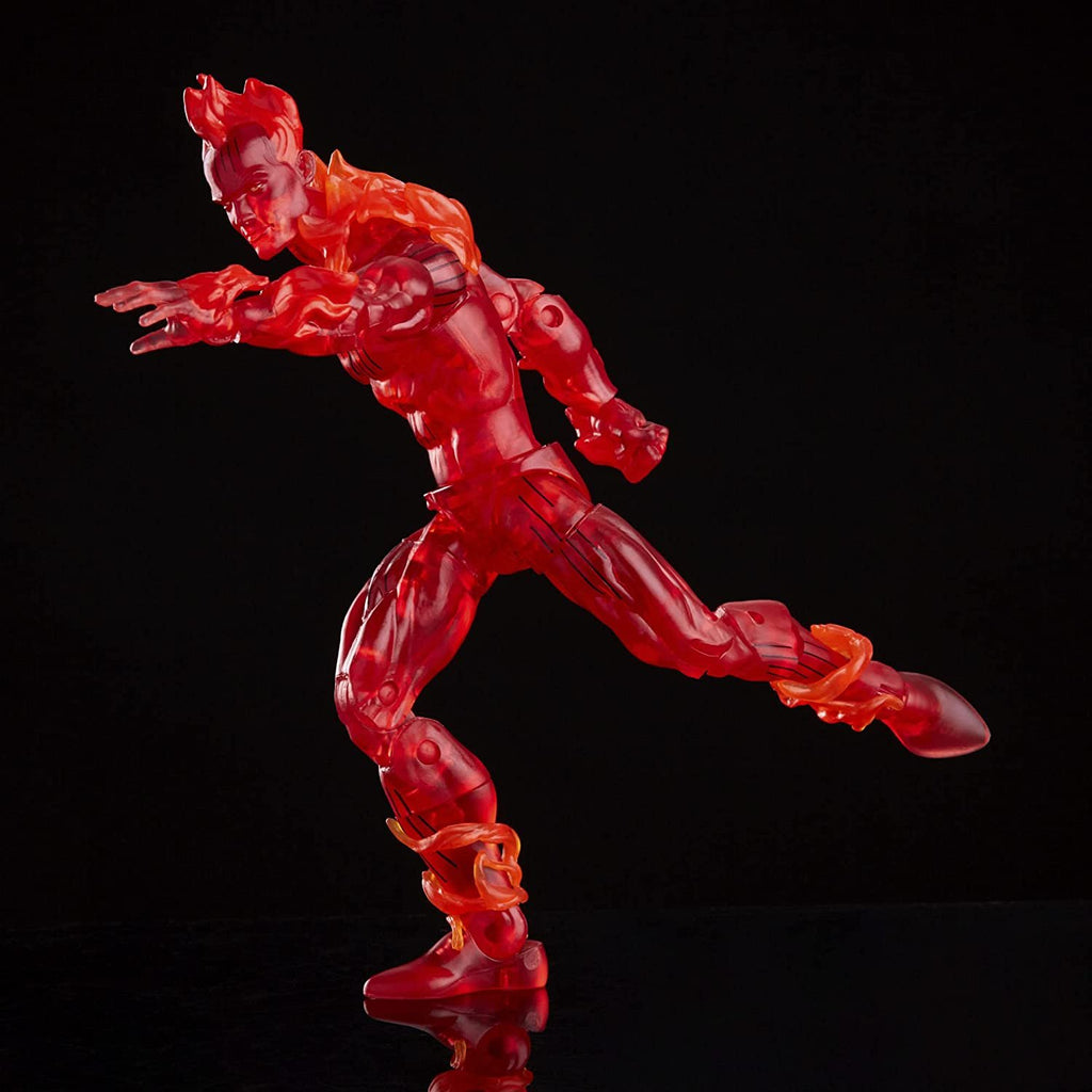 Hasbro Marvel Legends Series Retro Fantastic Four The Human Torch 6-inch Action Figure Toy, Includes 5 Accessories