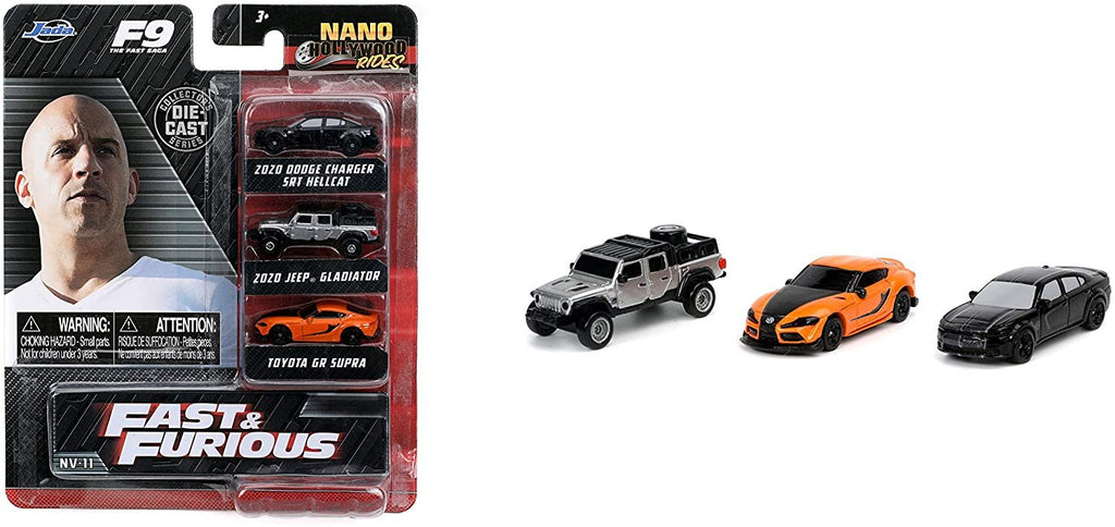 Fast & Furious F9 1.65" Nano 3-Pack Wave 3 Die-cast Cars, Toys for Kids and Adults