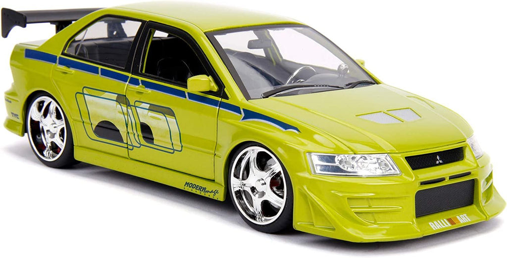 Jada Toys Fast & Furious 1:24 Brian's Mitsubishi Lancer Evolution VII Die-cast Car, Toys for Kids and Adults, Lime Green (99788)