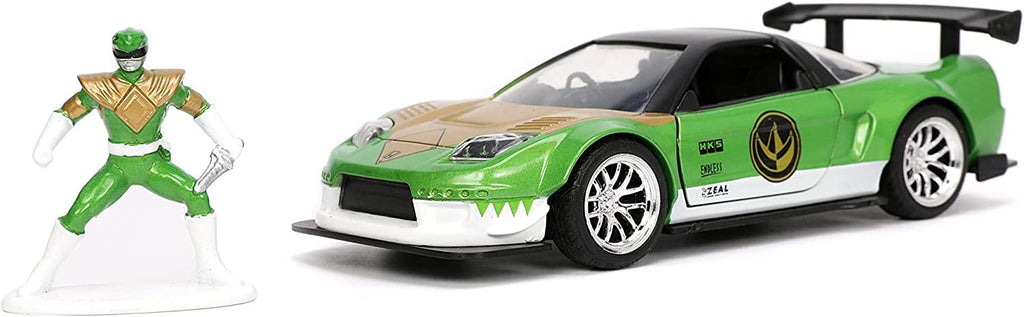 Jada Toys Power Rangers 1:32 2002 Honda NSX Type-R Japan Spec Die-cast Car with 1.65" Green Ranger Figure, Toys for Kids and Adults