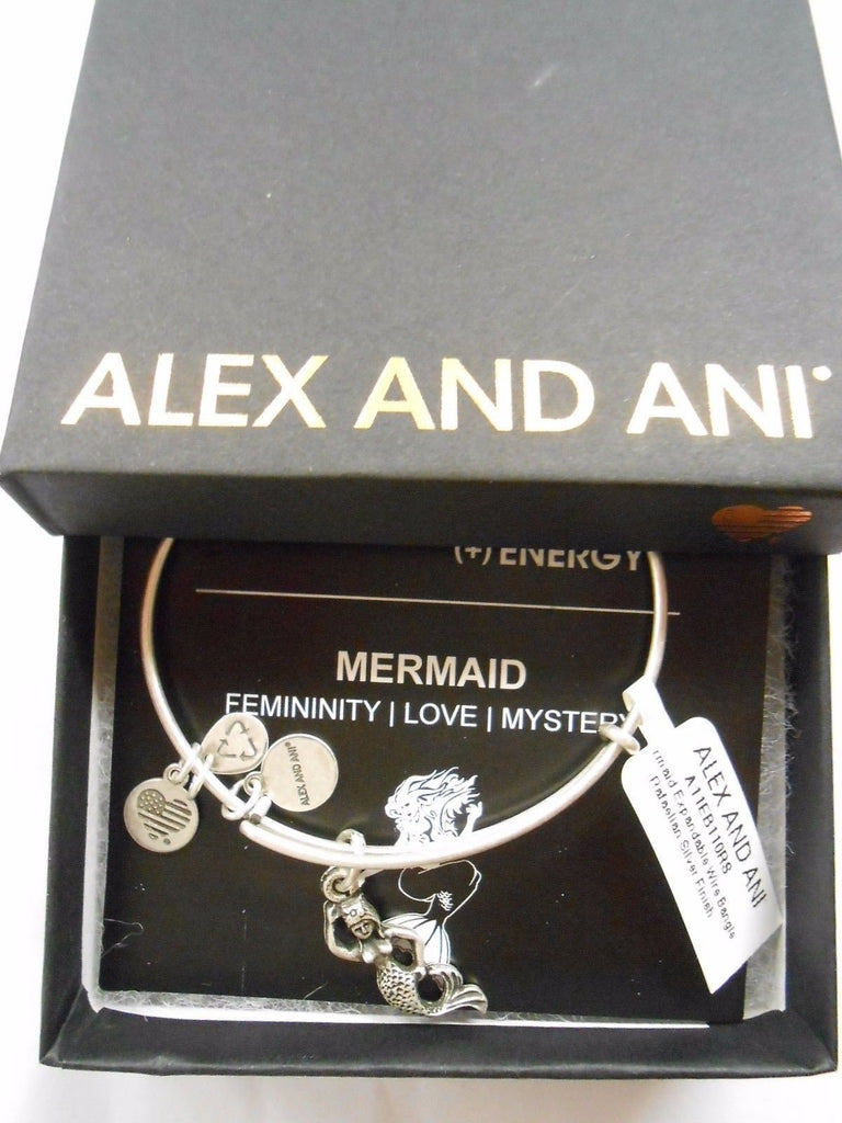 Alex and Ani Mermaid Expandable Wire Bangle Bracelet in Rafaelian Silver