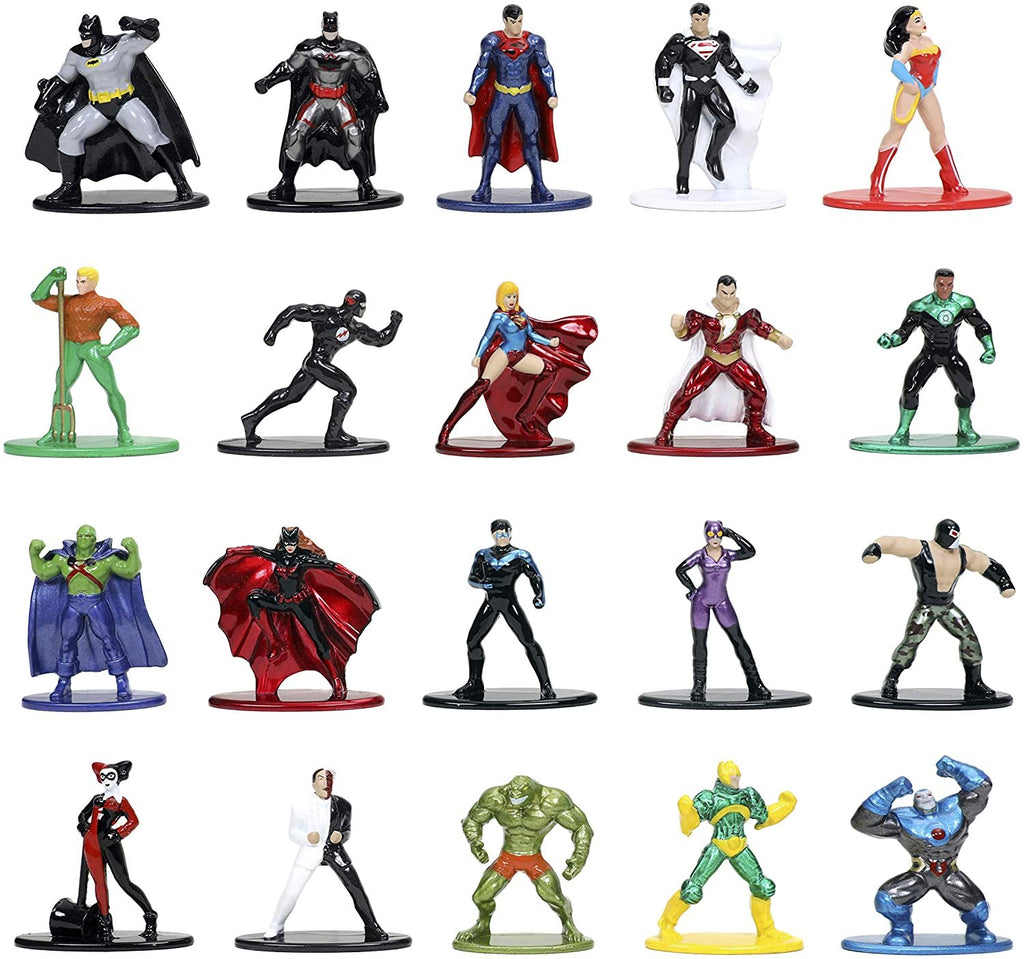 Jada Toys DC Comics 1.65" Die-cast Metal Collectible Figures 20-Pack Wave 1, Toys for Kids and Adults, Multi-Color (84409)