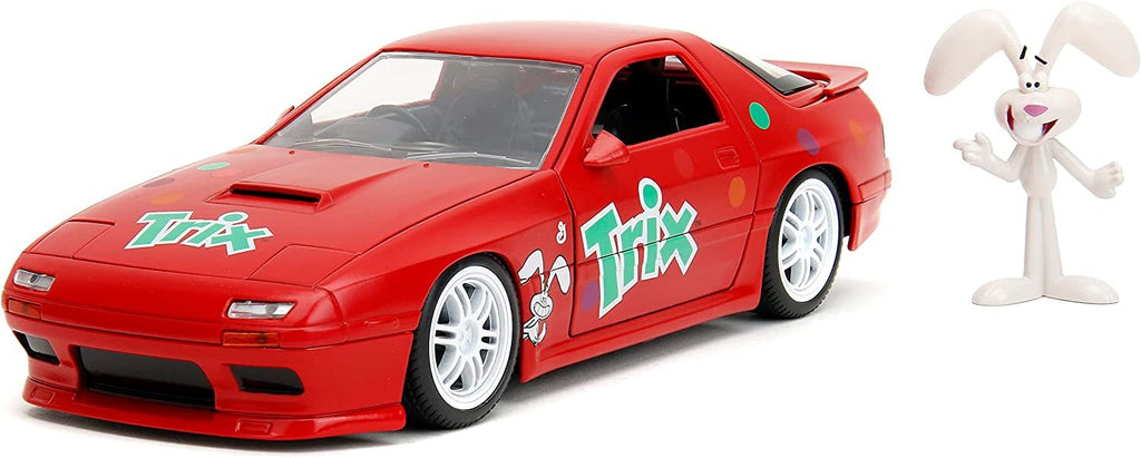 General Mills Trix 1:24 1985 Mazda RX-7 Die-cast Car & 2.75" Trix Rabbit Figure, Toys for Kids and Adults