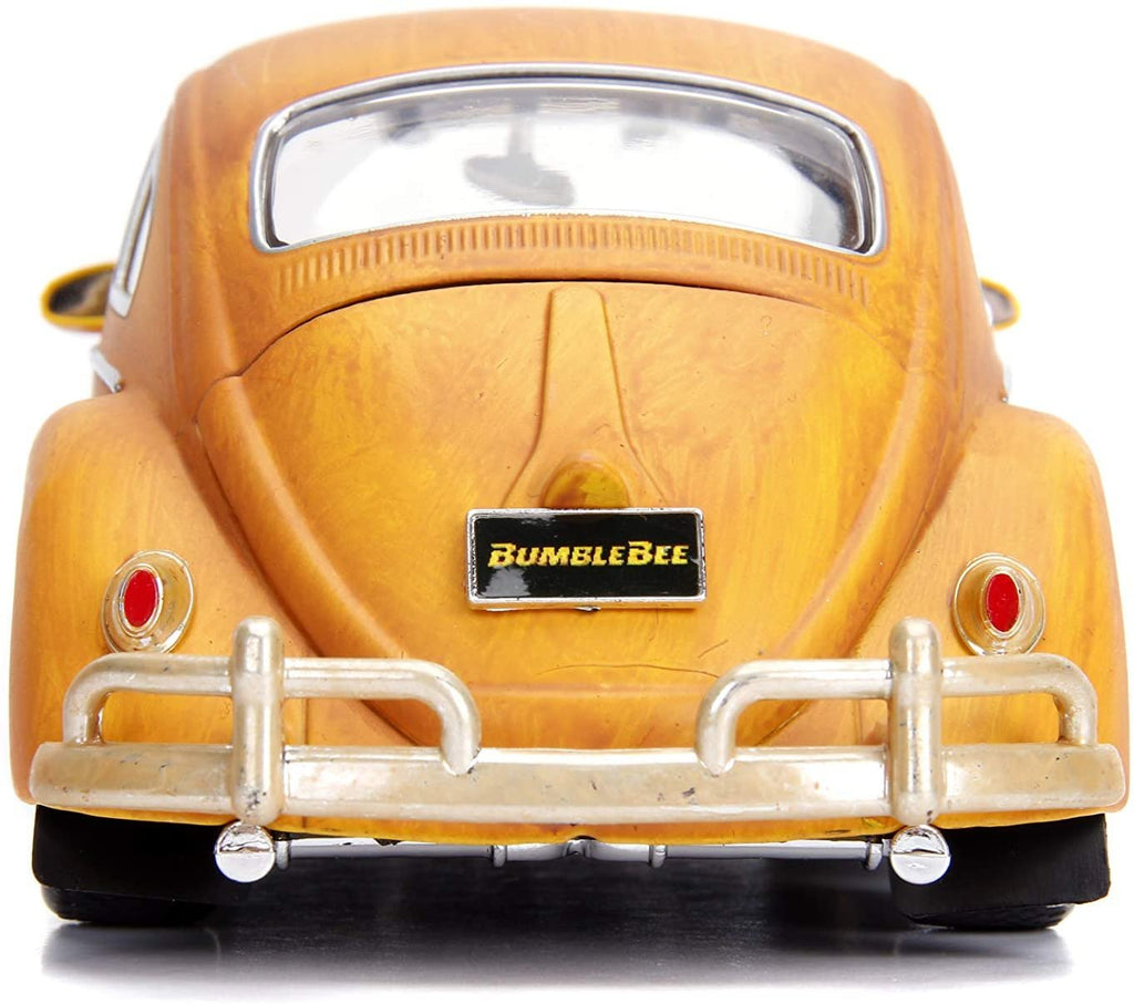 Jada Toys Transformers Bumblebee Volkswagen Beetle Die-cast Car, 1:24 Scale Vehicle & 2.75" Charlie Collectible Metal Figurine