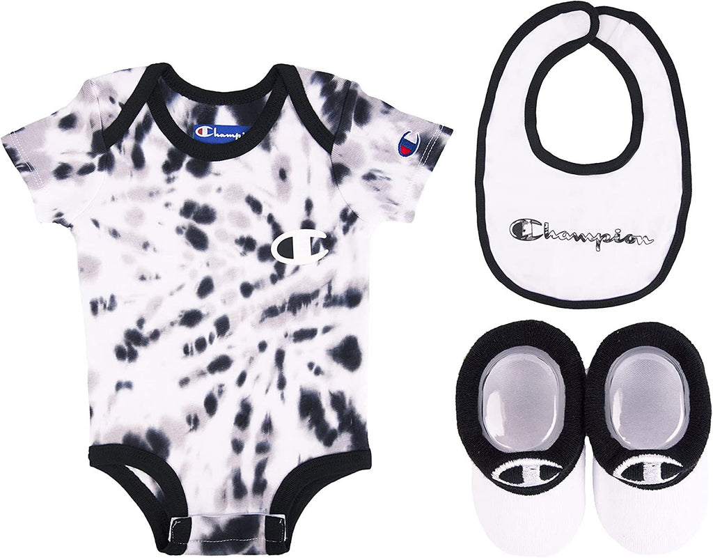 Champion Infant 3-Piece Box Set Includes Body Suit, bib or hat and Booties