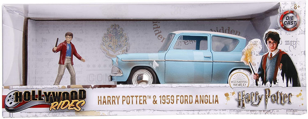 Jada Toys 1:24 Harry Potter and 1959 Ford Anglia Die-Cast Vehicle, Rusty Blue