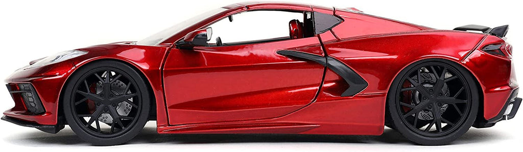 Jada Toys Bigtime Muscle 1:24 2020 Chevy Corvette Stingray Die-cast Car Candy Red, Toys for Kids and Adults