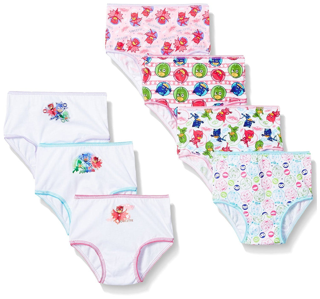 PJ Masks Toddler Girls' 7-Pack Brief Bikini Panty Underwear, PJ Mask Tgirl-Multi, 4T