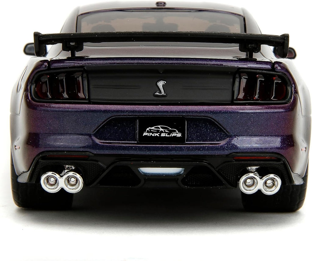 Pink Slips 1:24 2020 Ford Mustang Shelby GT Die-Cast Car, Toys for Kids and Adults(Purple)
