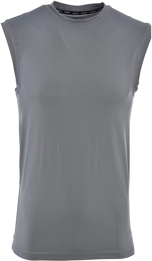 Nautica Mens Base Muscle Shirt - Cool Dry Fit Sleeveless Compression Shirt Athletic Workout Active Sports Spandex