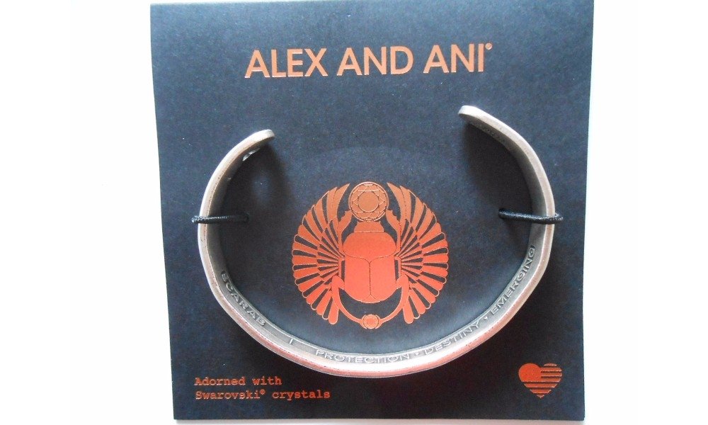 Alex and Ani Scarab Cuff Bangle Bracelet, Rafaelian Silver, Expandable