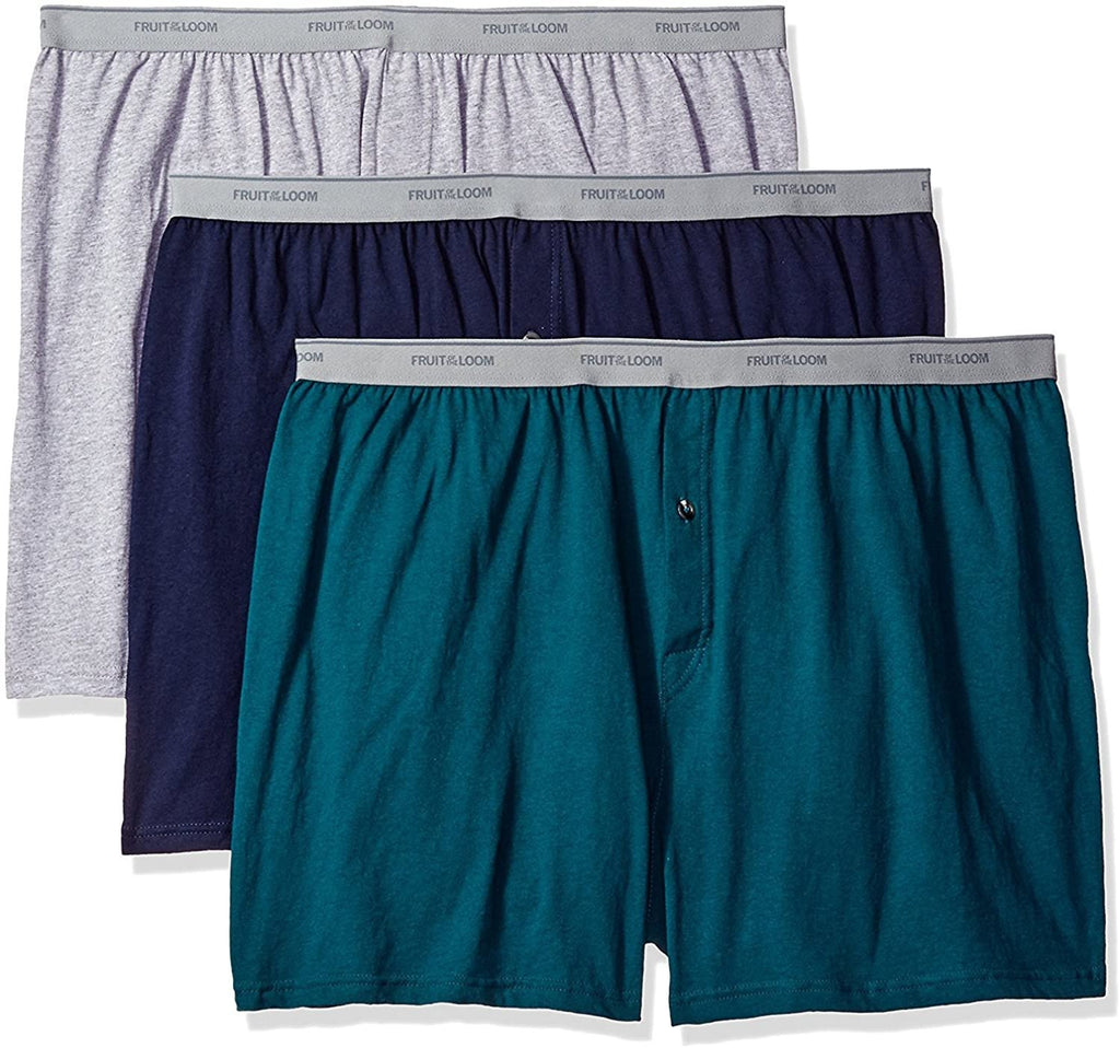 Fruit of the Loom Solid Knit Boxers 3-Pack (Colors and patterns may vary)