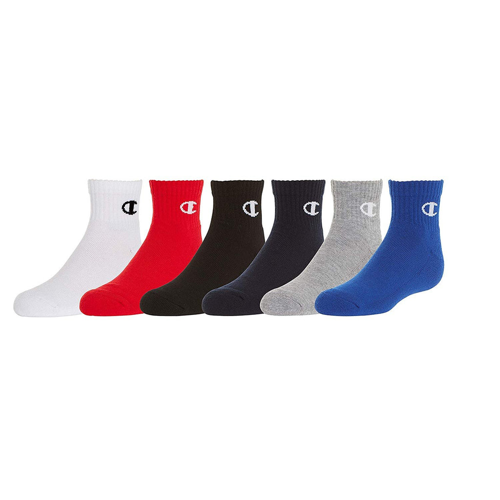 Champion Kids' Big 6-Pack Socks in Quarter Or Low Cut