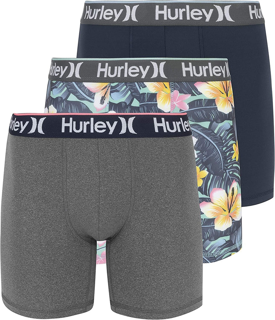 Hurley Men's 3 Pack Regrind Boxer Briefs