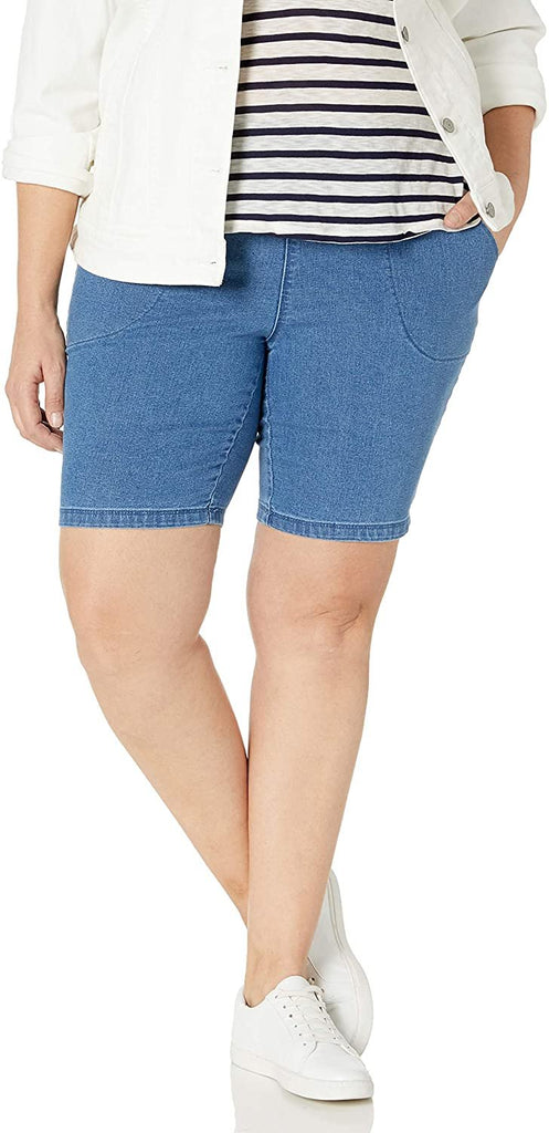 JUST MY SIZE Women's Plus Size 2 Pocket Pull on Short