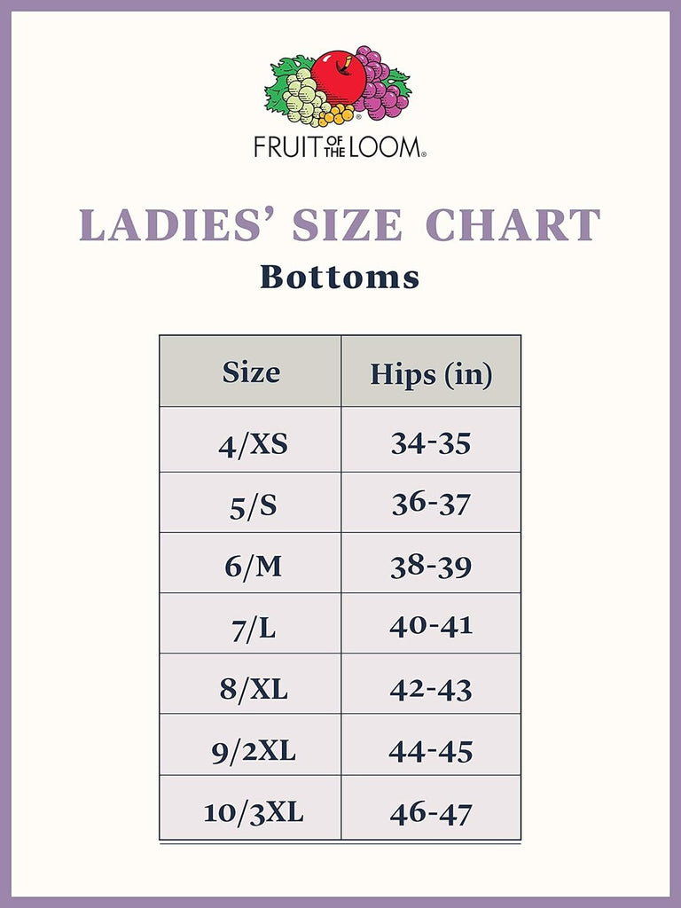 Fruit of the Loom Women's Lightweight Microfiber Underwear, Smooth Under Clothes, Available in Plus Size