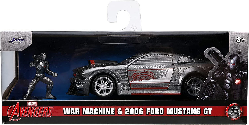 Jada Toys Marvel 1:32 2006 Ford Mustang GT Die-cast Car with 1.65" War Machine Figure, Toys for Kids and Adults Ages 8+