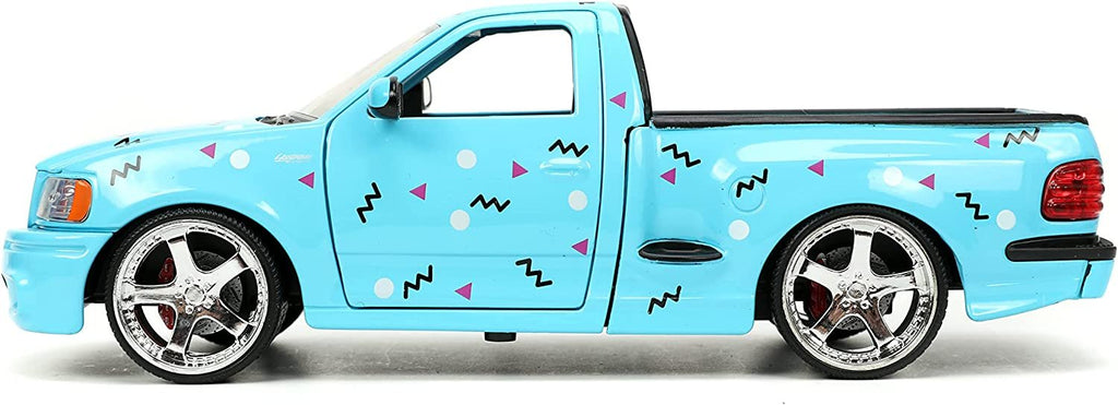 Jada Toys I Love The 90’s 1:24 1999 Ford F150 SVT Lightning Die-cast Car, Toys for Kids and Adults, Sky Blue (26136)