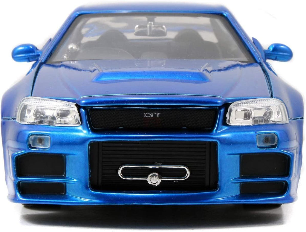 Jada Toys Fast & Furious 1:24 Brian's 2002 Nissan Skyline GT-R R34 a Die-cast Car, Toys for Kids and Adults, Blue (97173)