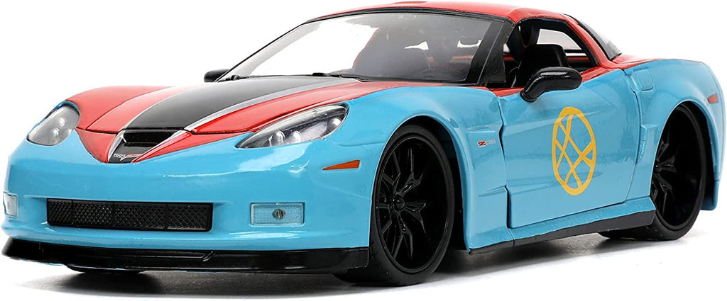 Jada Toys Marvel Doctor Strange 1:24 2006 Chevy Corvette Z06 Die-Cast Car with 2.75'' Dr. Strange Figure, Toys for Kids and Adults (32115)
