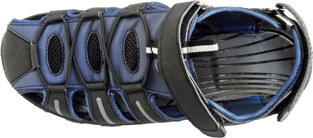 Easy USA Men's Waterproof Sport Sandals Black/Navy 10