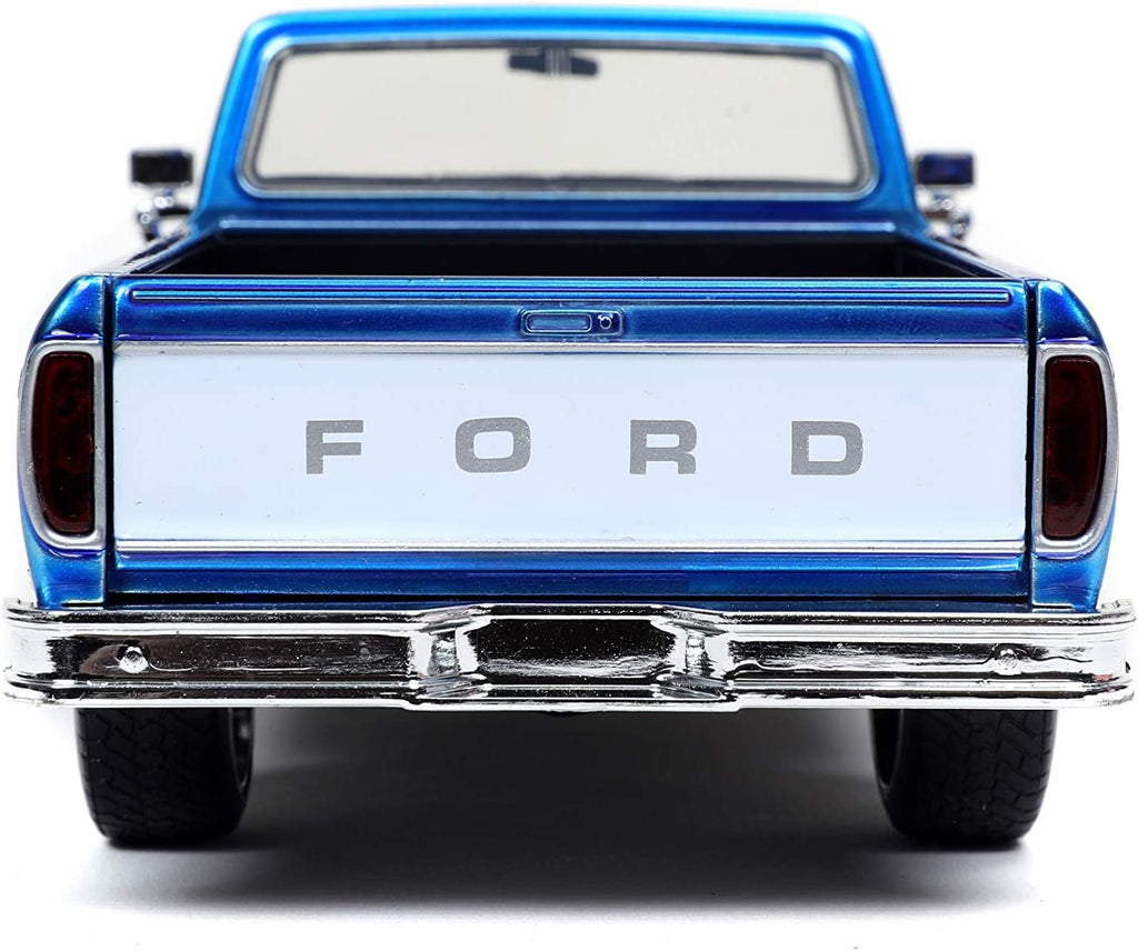 Jada Toys Just Trucks 1:24 1970 Ford F-150 with Rack Die-cast Car Candy Blue, Toys for Kids and Adults