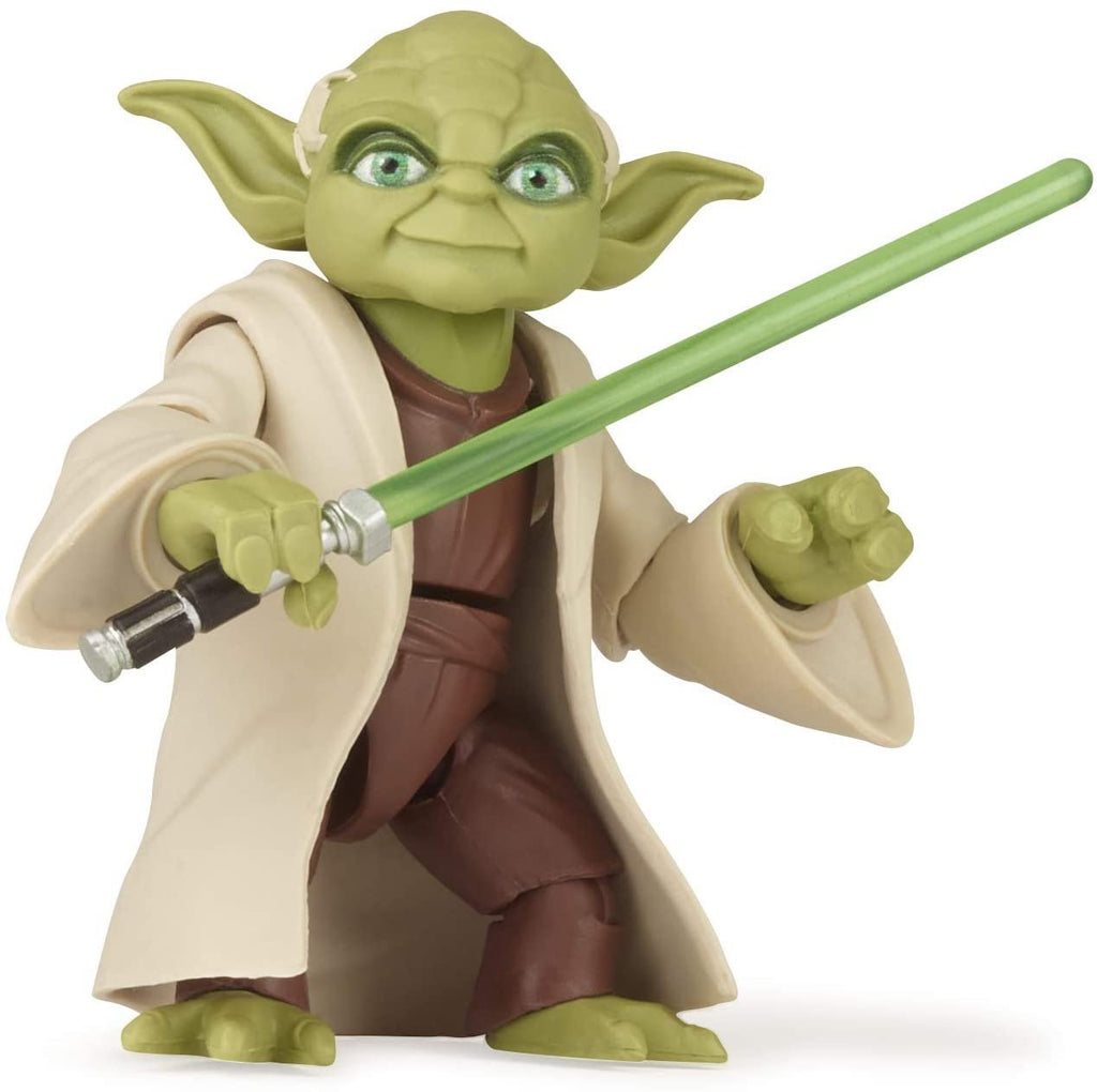 Star Wars Galaxy of Adventures Yoda Toy 5-inch Scale Action Figure with Fun Lightsaber Accessory Feature, Toys for Kids Ages 4 and Up