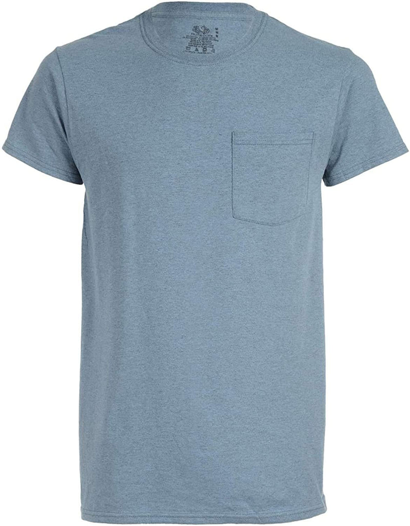 Fruit of the Loom Men's Pocket T-Shirts 8-Pack Duel Defense Colors Vary Sizes 2X-3X Slightly Imperfect