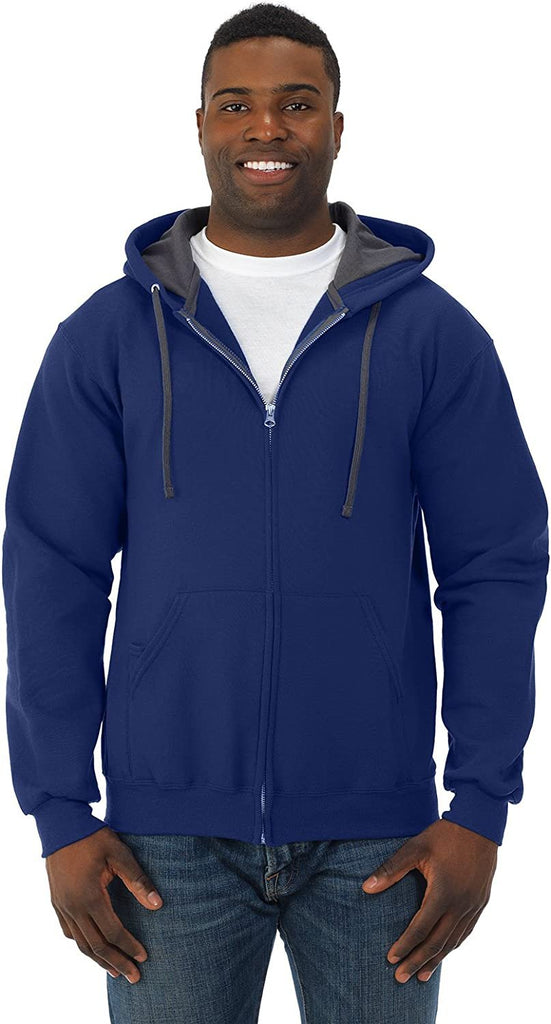 Fruit of the Loom Mens Full-Zip Hooded Sweatshirt (SF73R) -Admiral BL -2XL