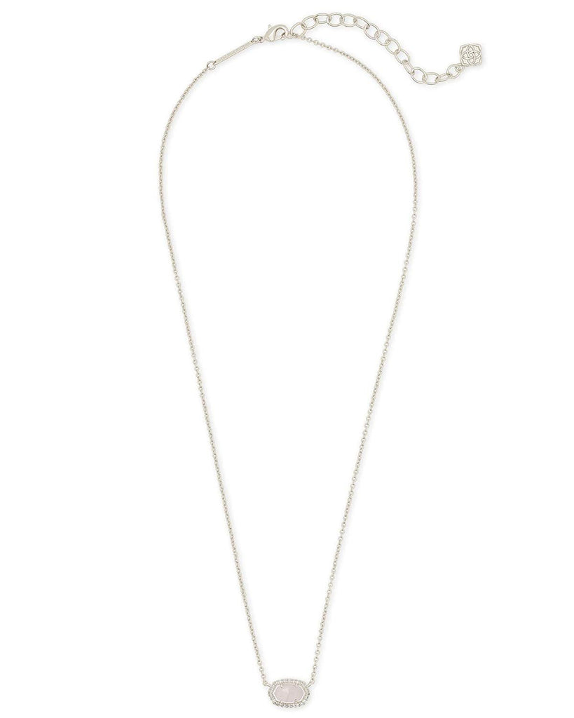 Kendra Scott Chelsea Silver Pendant Necklace in Rose Quartz