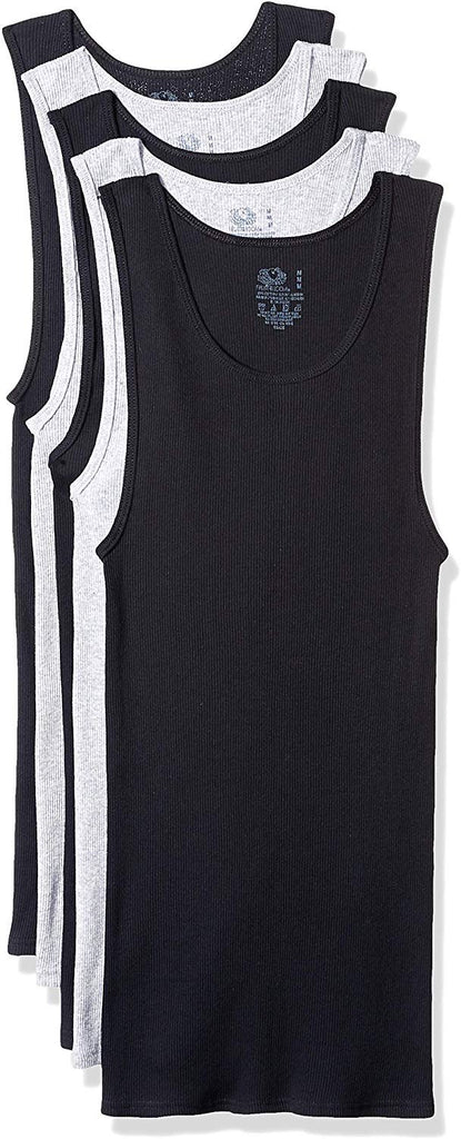 Fruit of the Loom Men's Black/Gray A-Shirts